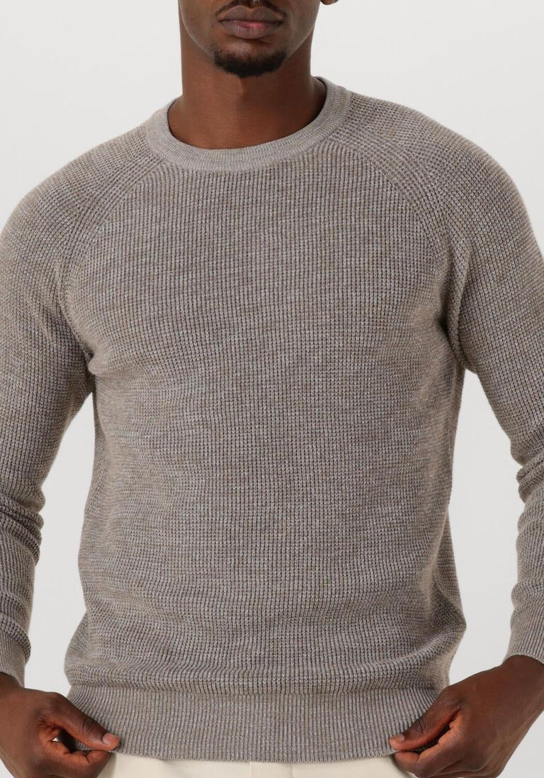 taupe gentiluomo trui round ls raglan