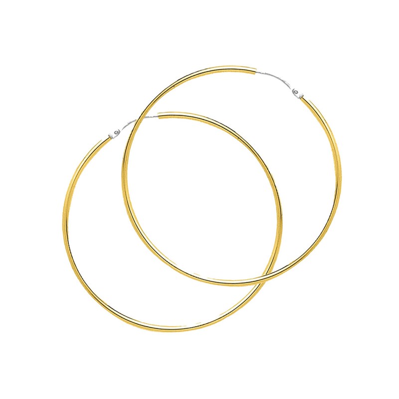Créoles lisses Femme - Or 18 Carats - Diamètre 45mm