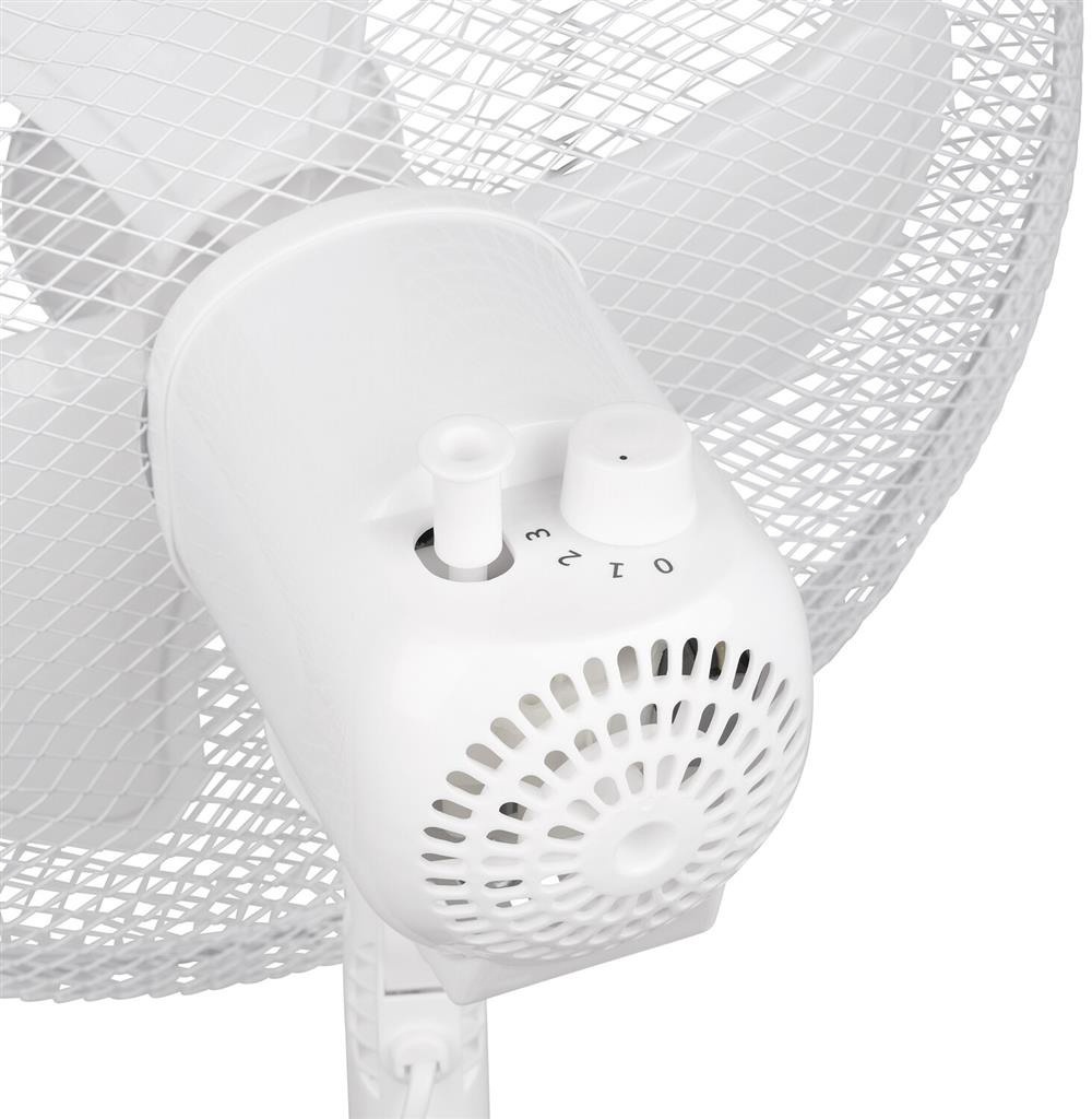 (Ø40cm) Stand Ventilator Höhenverstellbarer Lüfter Windmaschine mit 3 Geschwindigkeits Stufen (VE-5755) - Weiss