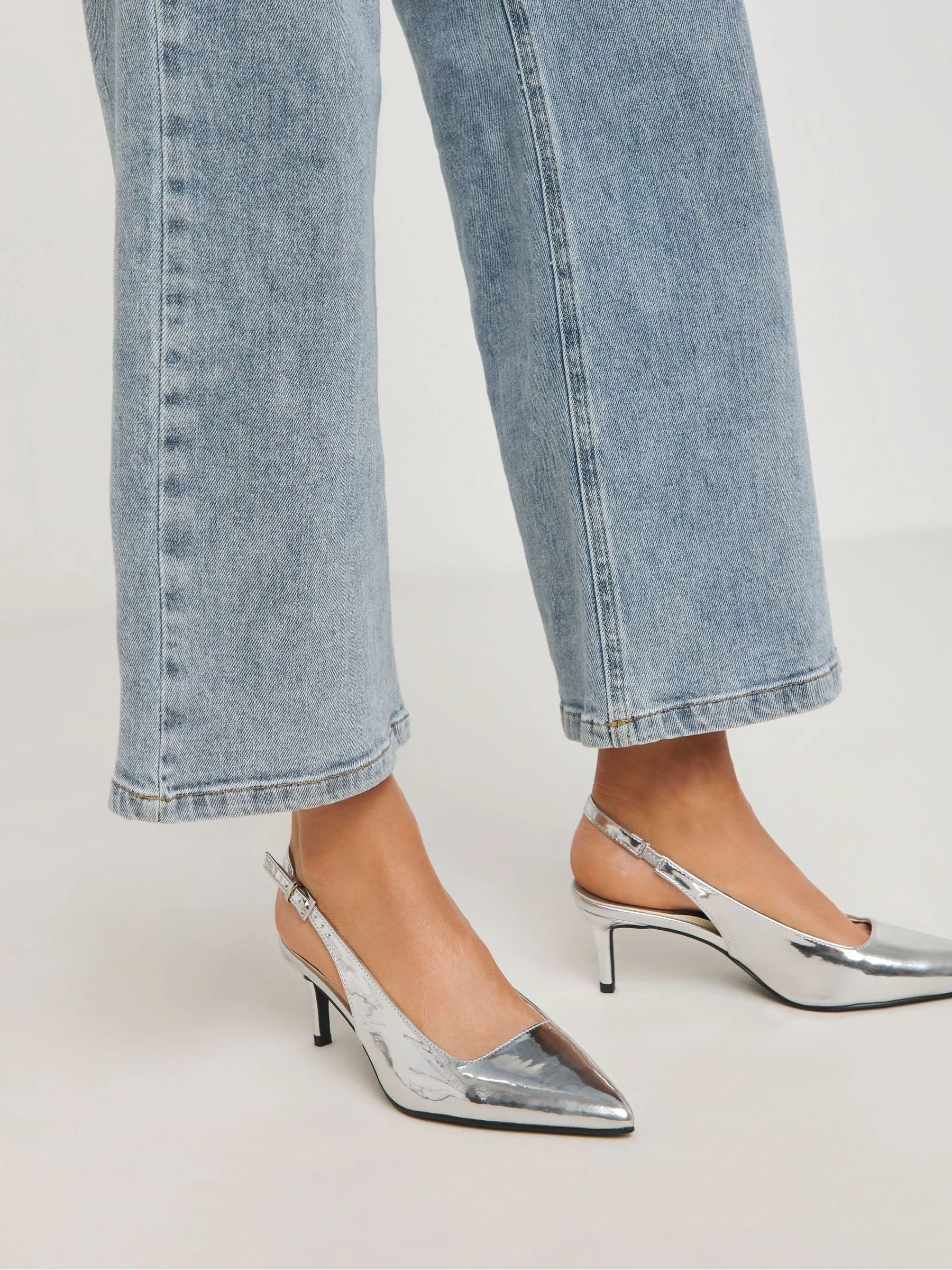 Zilver - Simply Be Slingback Court Shoes