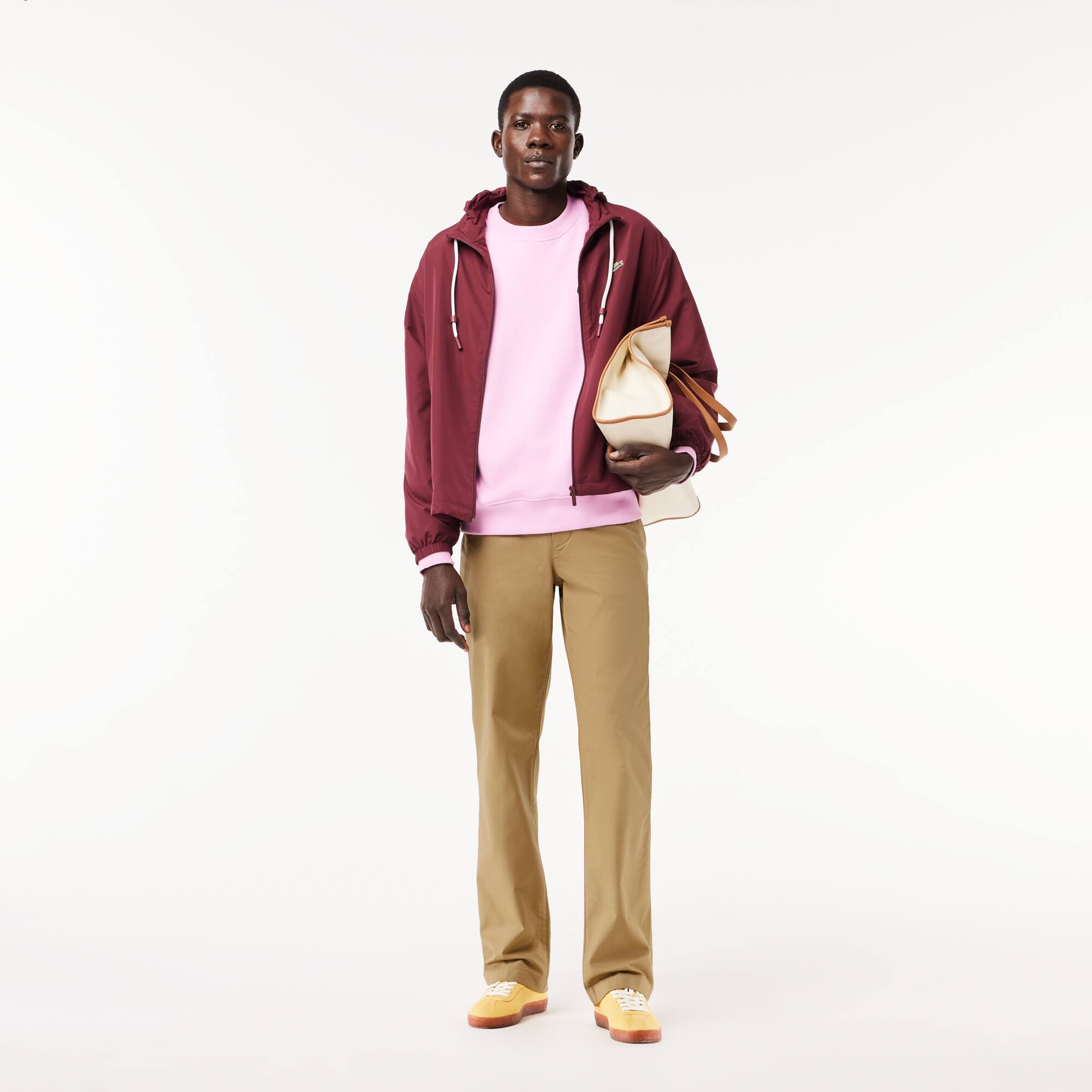 Pantalon chino straight fit en twill de coton Pantalons & Shorts - Beige - Lacoste - Homme