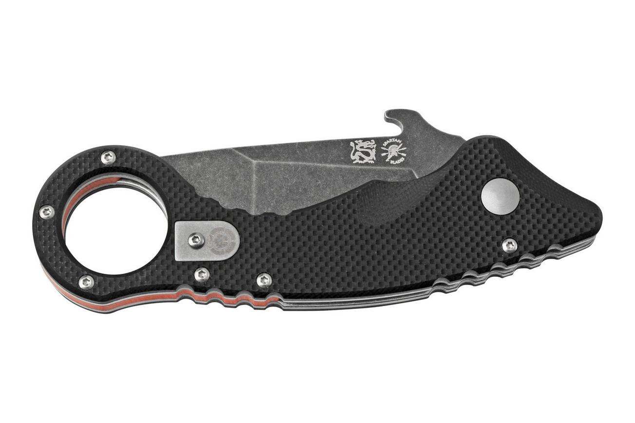 Spartan Blades Ronin Shoto SFBL9BK Black Red G10 karambitmes