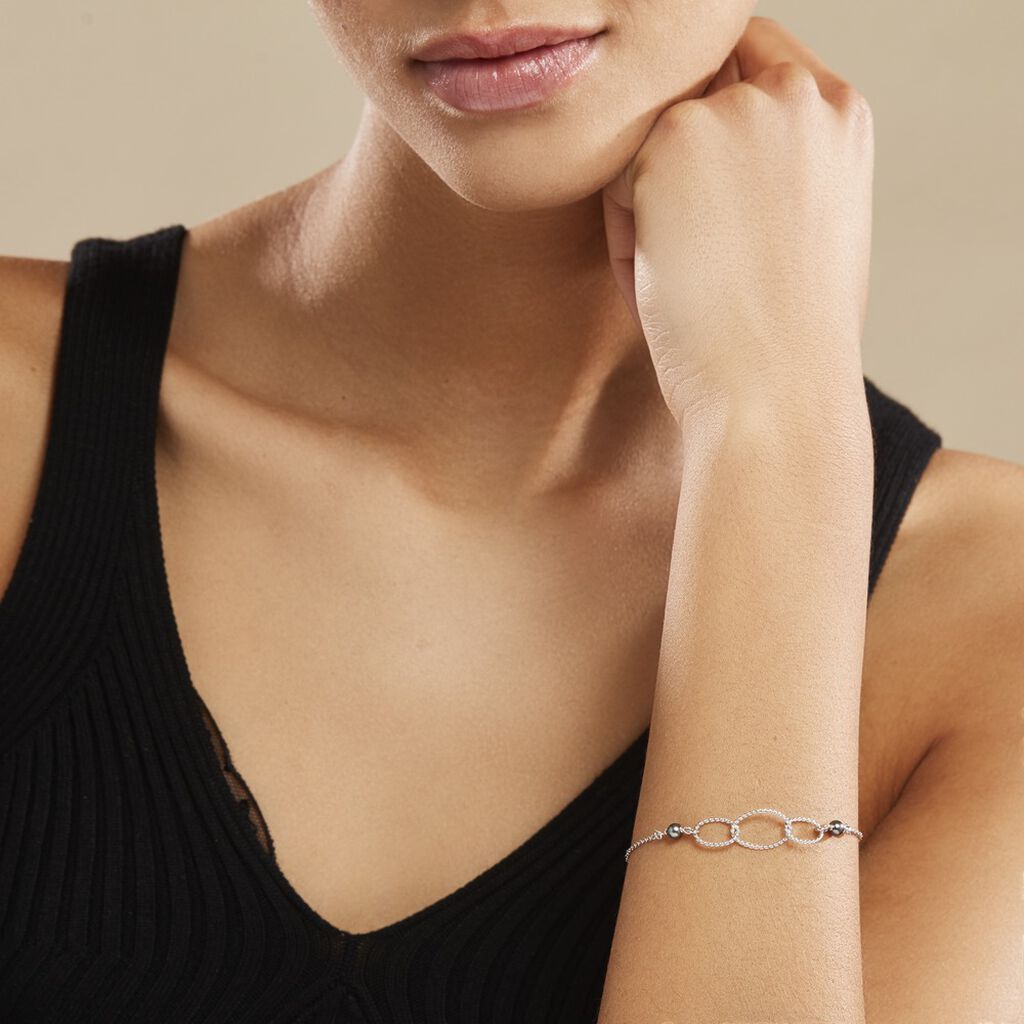 Bracelet Oswald Argent Blanc Pierre De Synthese