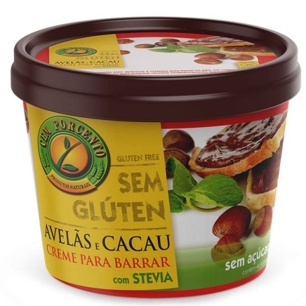 Cem Porcento Creme para Barrar de Avelãs e Cacau 200g