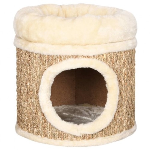 Casinha e arranhador para gatos vidaXL, bege