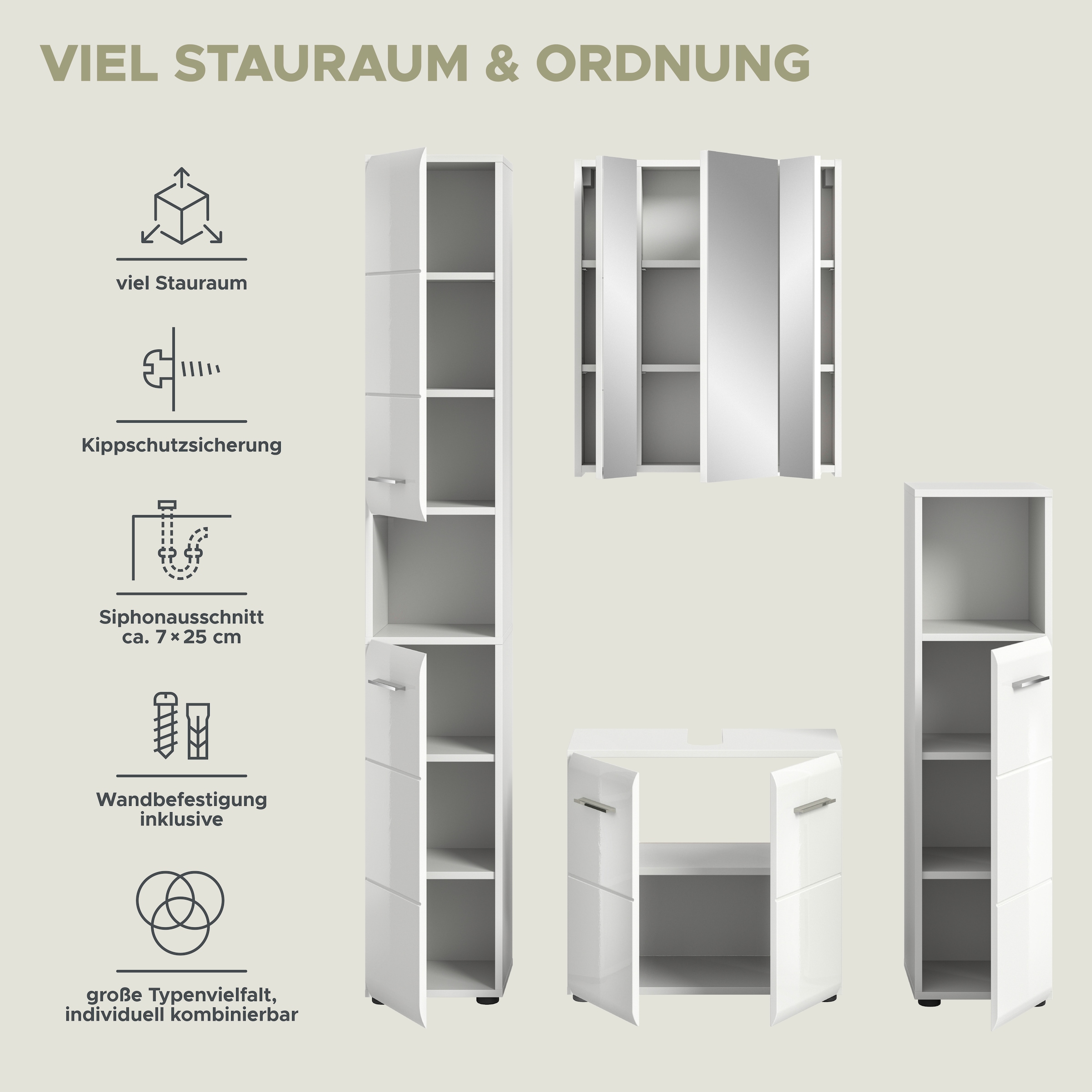 INOSIGN Badezimmer-Set Set, 4 Stk. tlg.