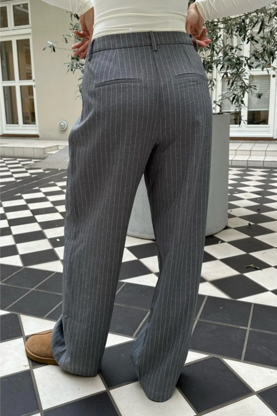 BYIC Celina Pants grey pinstripe