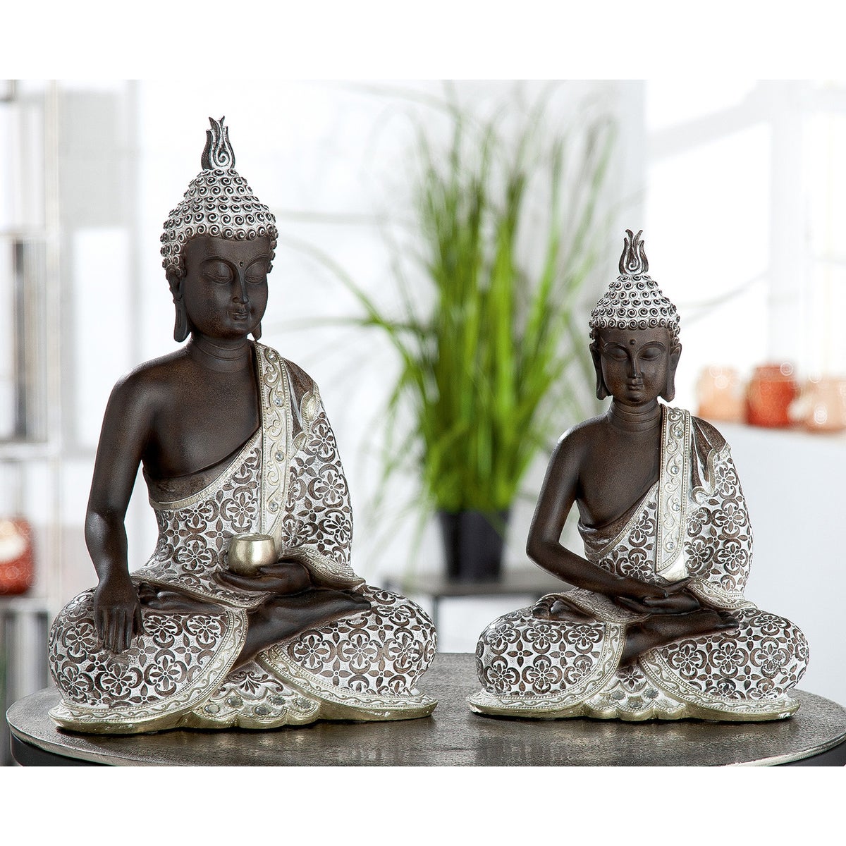 Beeld GILDE Decoratie Hoogte 35cm Breedte 24cm Bruin Hars