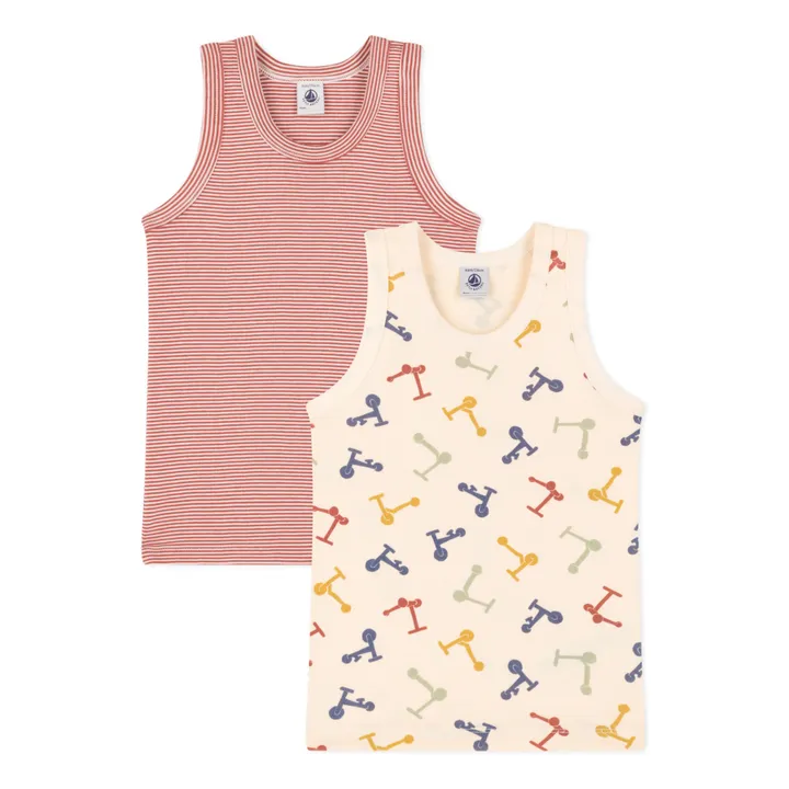 Petit Bateau Lot 2 Débardeurs Trotinettes | Beige