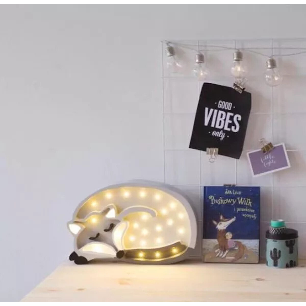 Little Lights Little Lights Nachtlicht Lampe Wolf grau