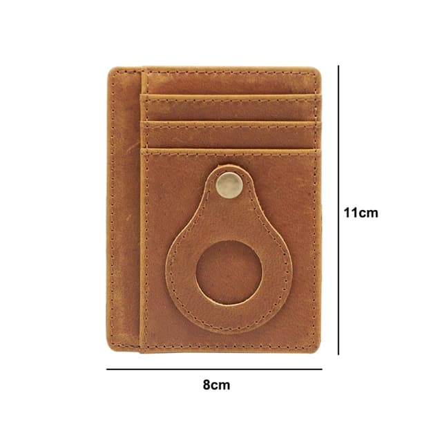 Kortholder med RFID-signalblokering og Airtag-holder Brun
