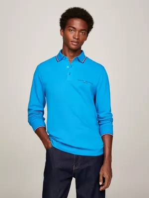 Polo Slim de Manga Comprida com Detalhe Exclusivo