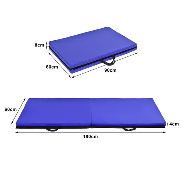 Myk gulvmatte gymnastikkmatte yogamatte foldematte gymnastikkmatte 180x60x4cm - blå