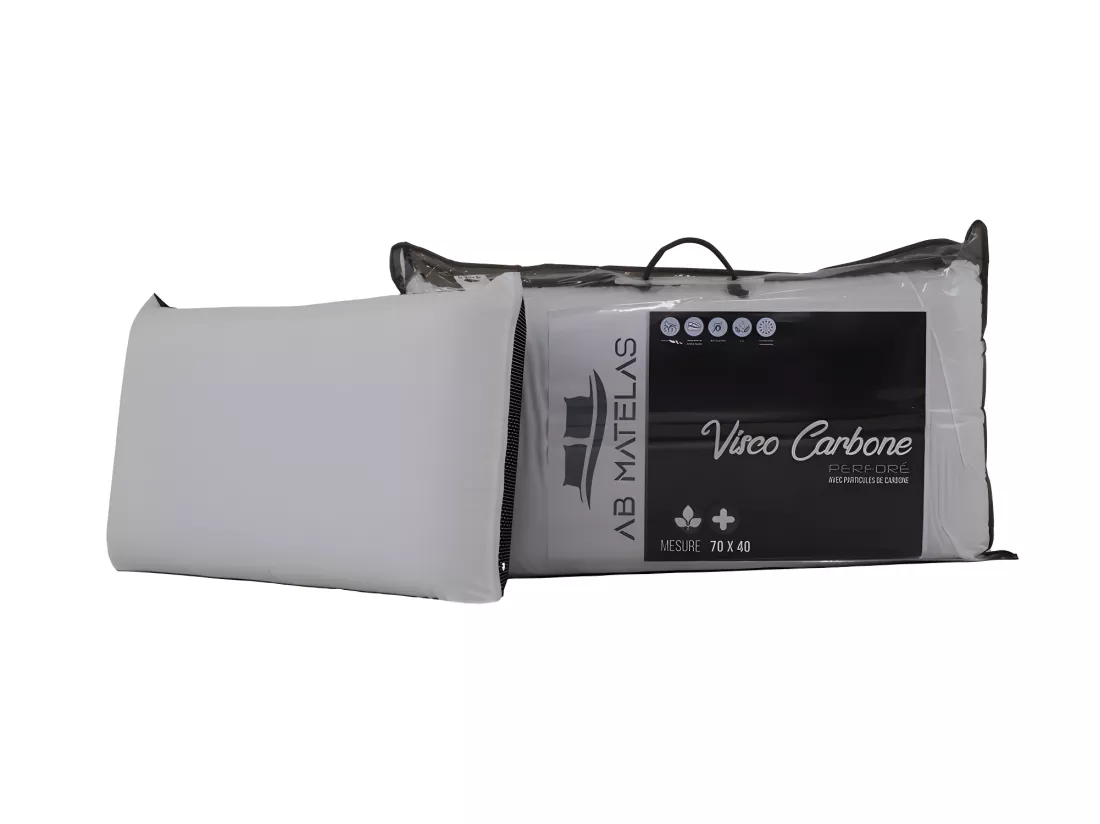 2 Oreillers au Carbone à accueil mémoire de forme - 70x40cm