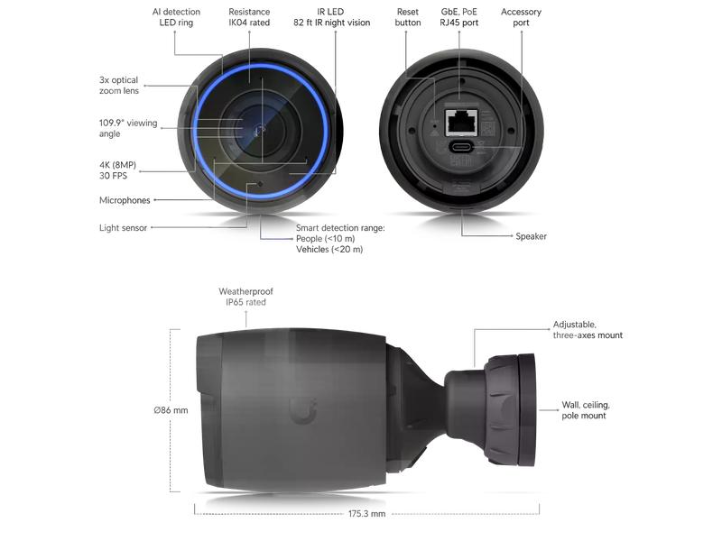 Ubiquiti Netzwerkkamera AI Professional Schwarz AI Professional