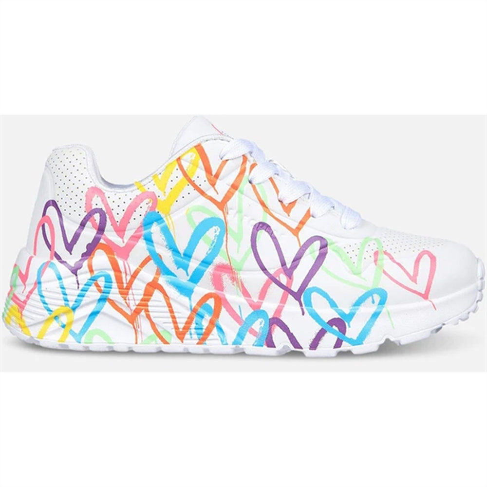 Girls Uno Sneakers Lite Spread The Love White Multicolor