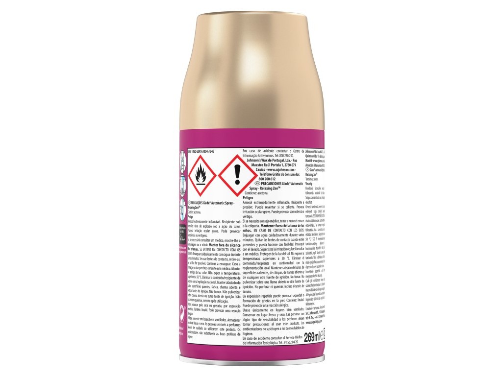 AMBIENTADOR GLADE AUTOMATIC SPRAY RECARGA RELAXING ZEN 269ML
