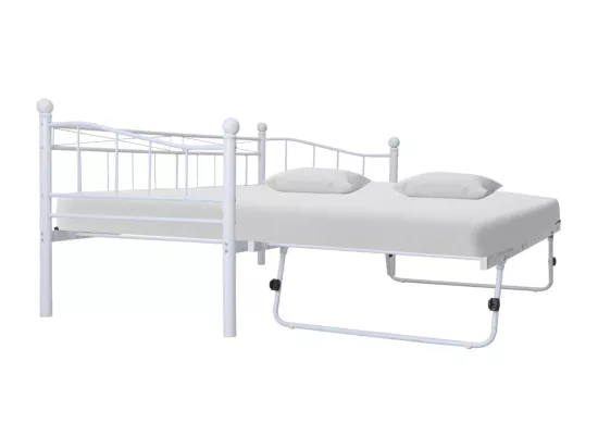 Cadre de lit blanc acier 180x200/90x200 cm