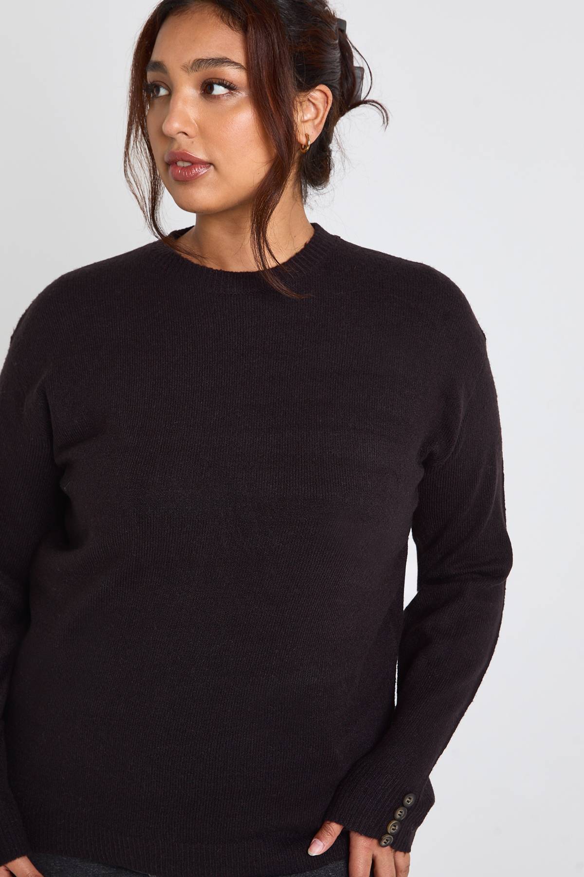 boohoo Pull à col rond en maille et ensemble pantalon à jambes larges Plus