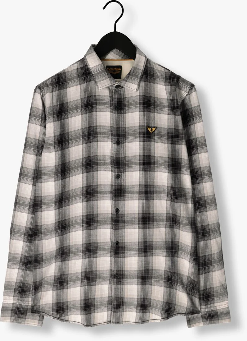 PME LEGEND grijze pme legend casual overhemd long sleeve shirt ctn twill check