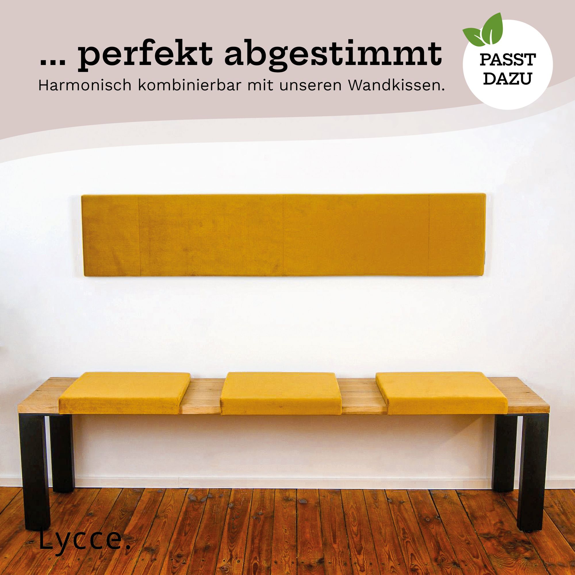 Lycce Klemmkissen / Sitzkissen mit 1 Leiste, Samtbezug FRESH senf oliv