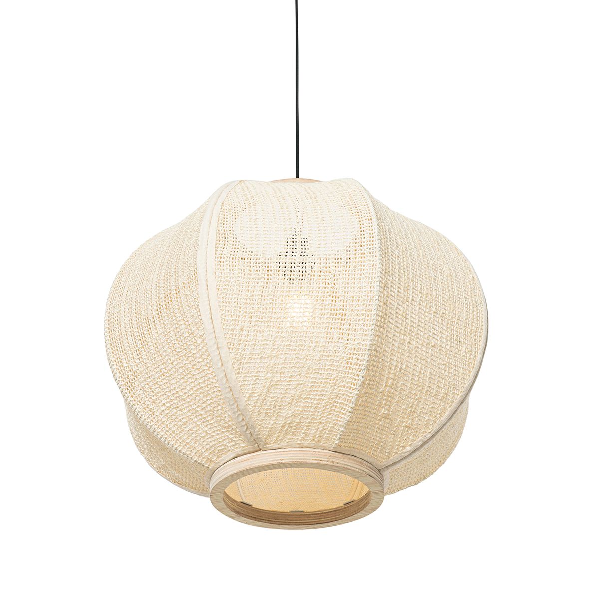 Oosterse hanglamp naturel stof 48 cm - Rob