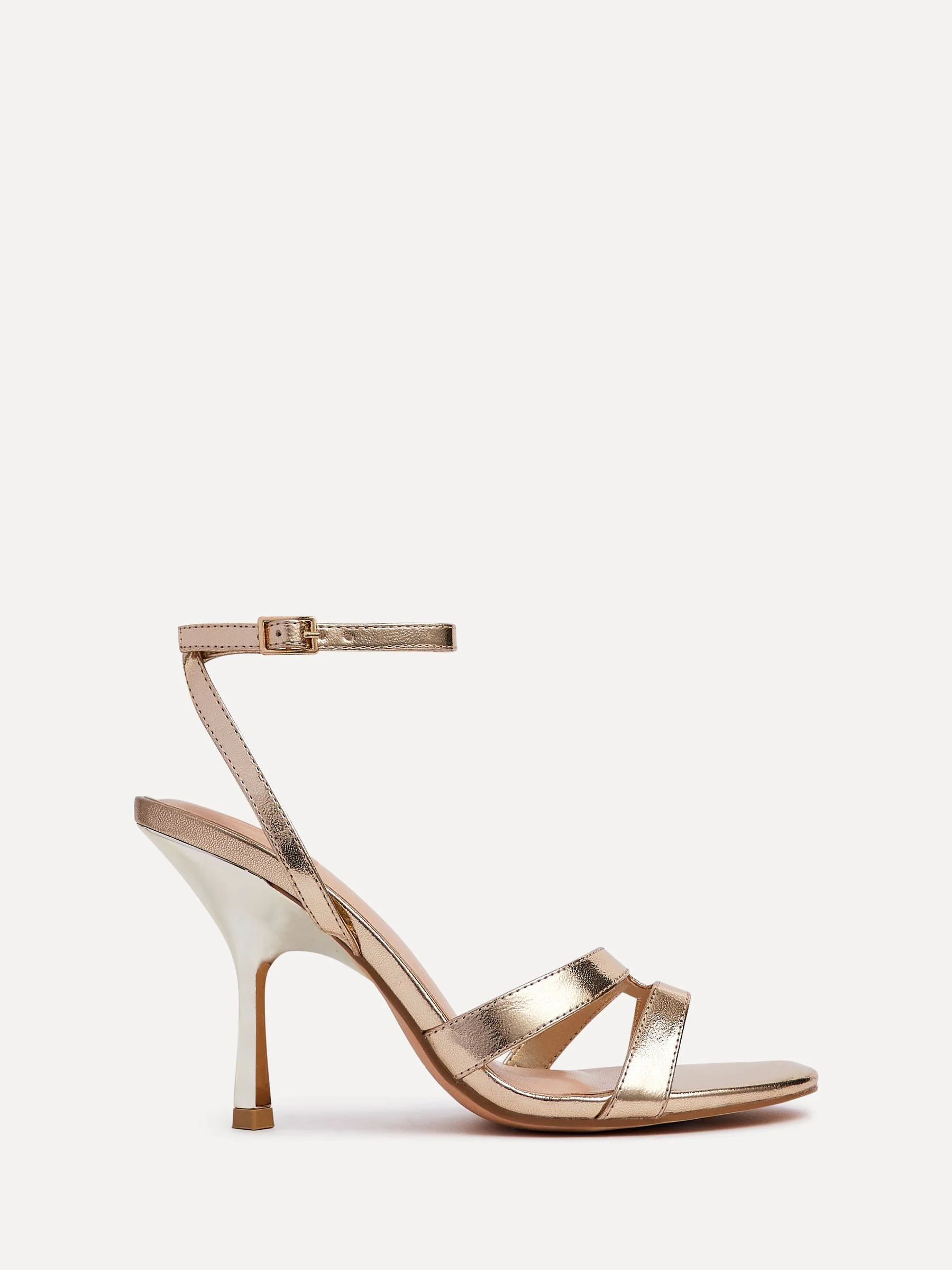 Goud - Linzi Bronte Heeled Sandals with Double Front Strap