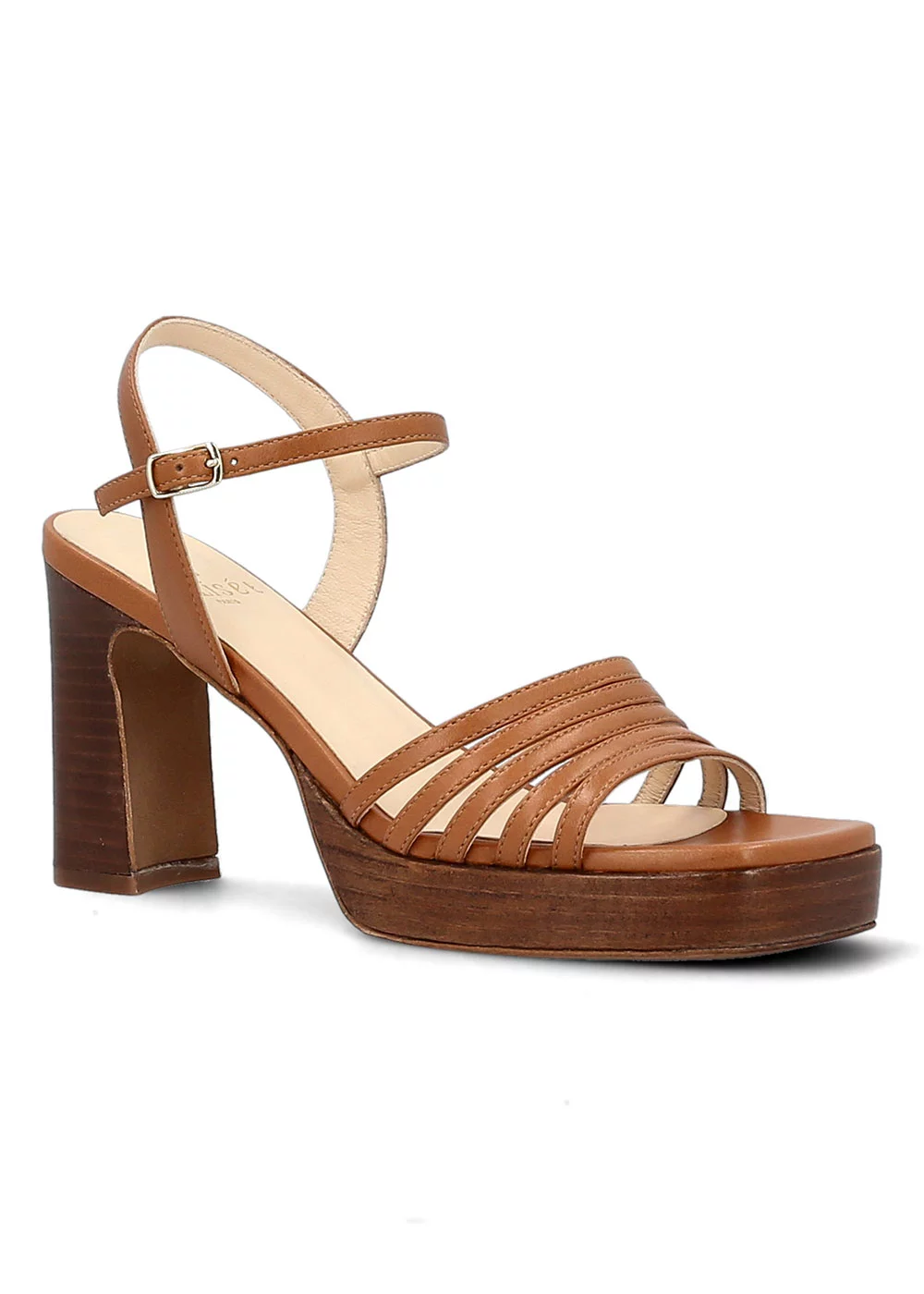 SANDALE THEA CUIR CAMEL