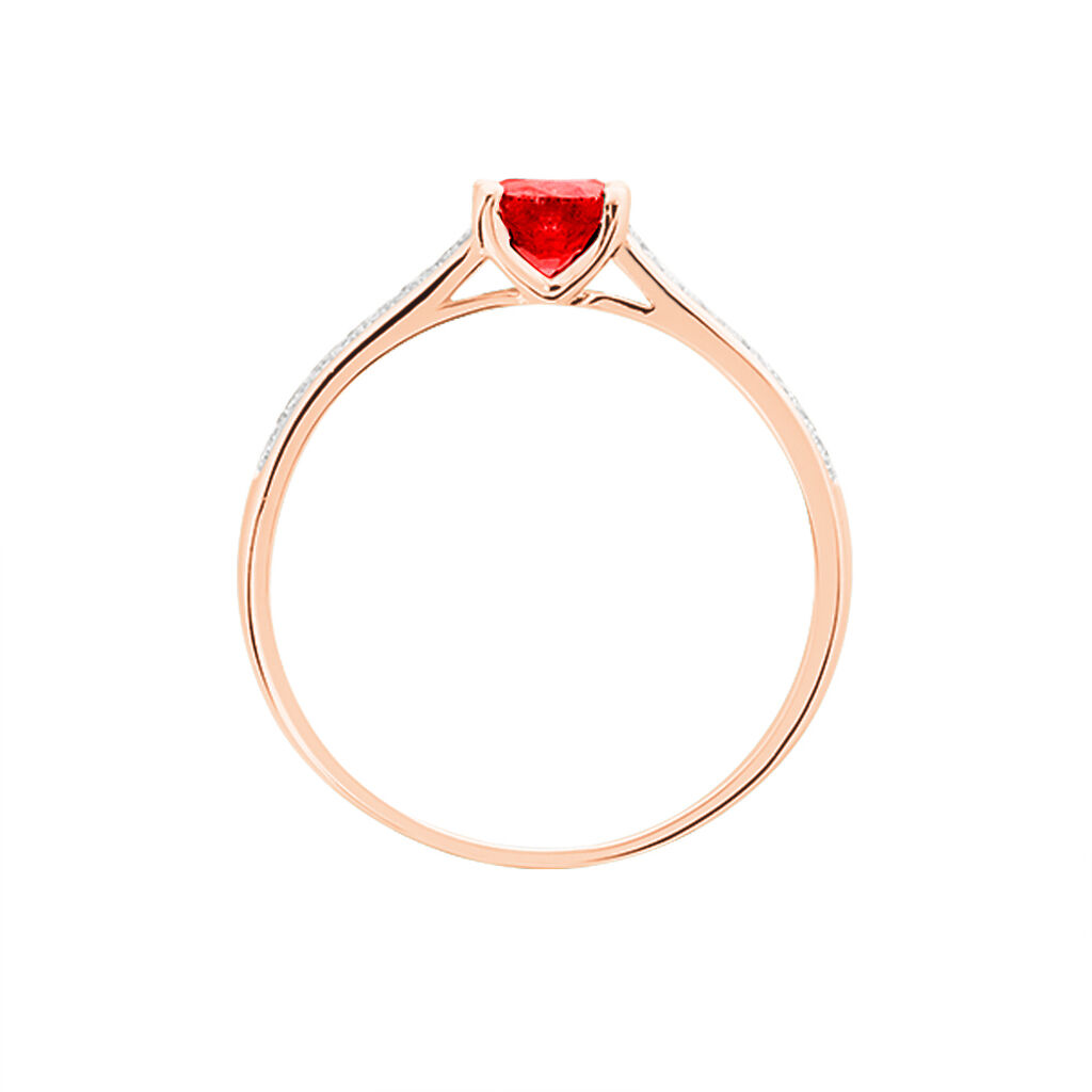 Bague Crista Or Rose Rubis Et Diamant