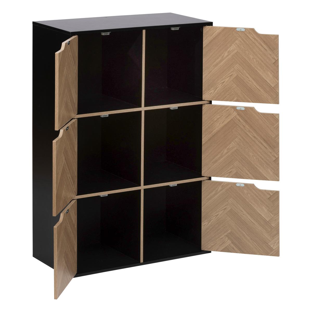ETAGERE 6 CASES MIXNDOOR CHEVRONS D.67.5X32X100.5CM