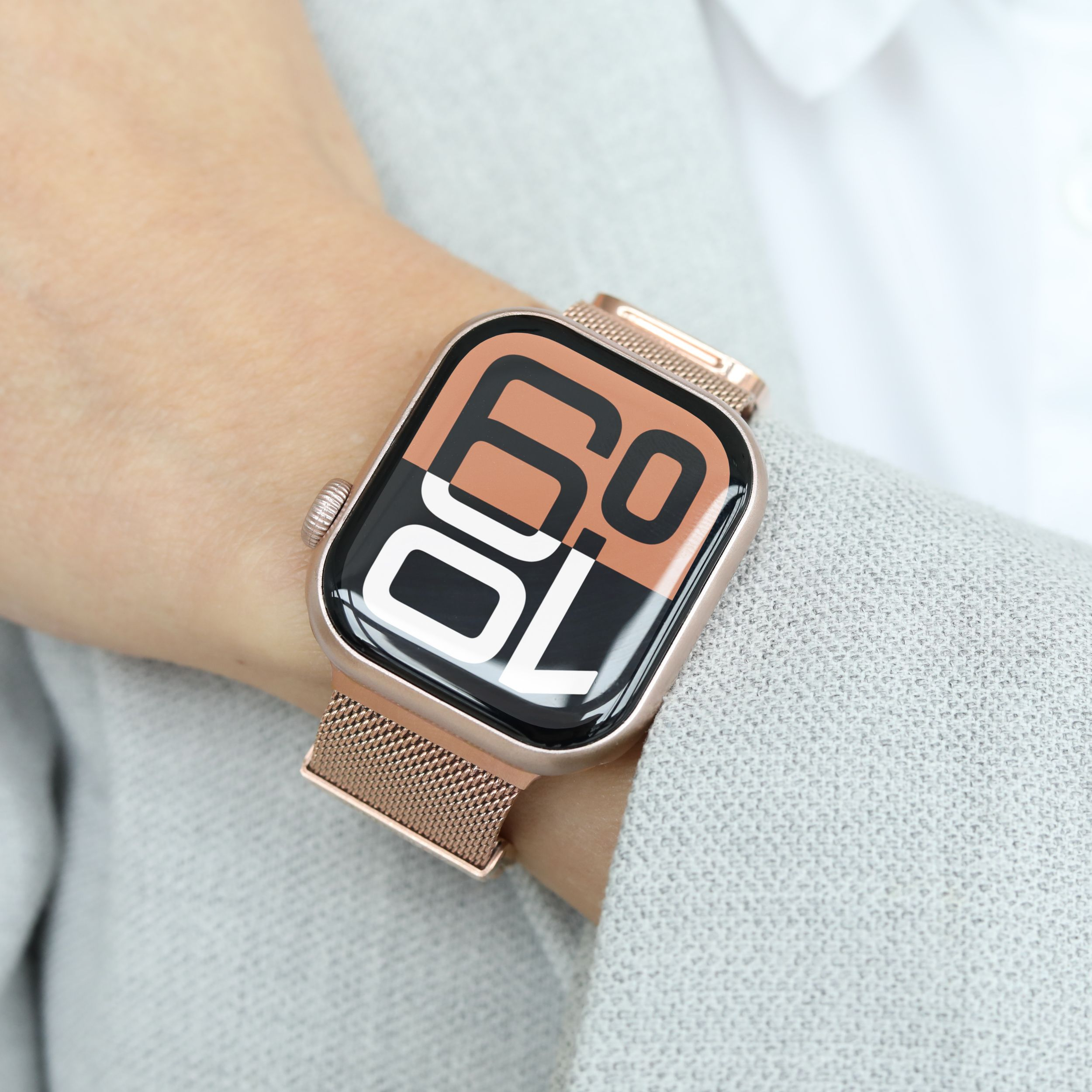 Milanese Loop 2 Apple Watch (49/46/45/44 mm) Edelstahl Armband (AWS00128) (Gelenkumfang: 130-200mm) - Roségold