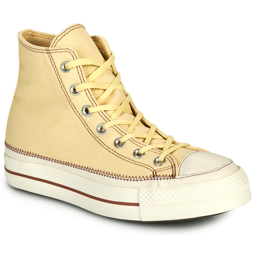 Converse - CHUCK TAYLOR ALL STAR LIFT PLATFORM CONTRAST STITCHING - Beige