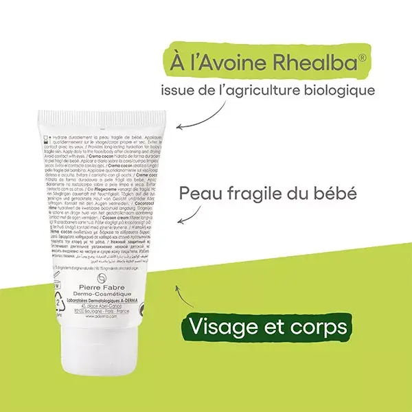 A-Derma Primalba Bébé Crème Cocon Hydratation 24h 50ml