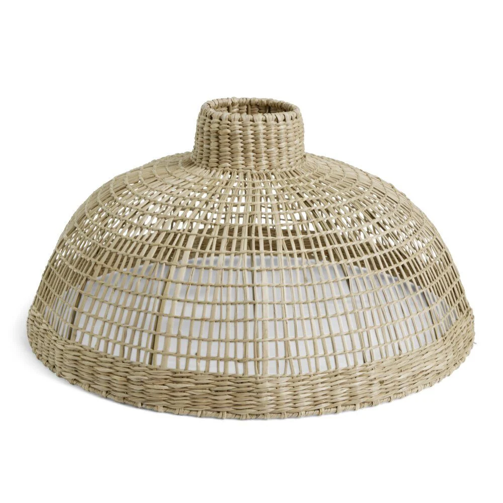 Suspension abat jour rotin forme cloche Ø52xH25cm