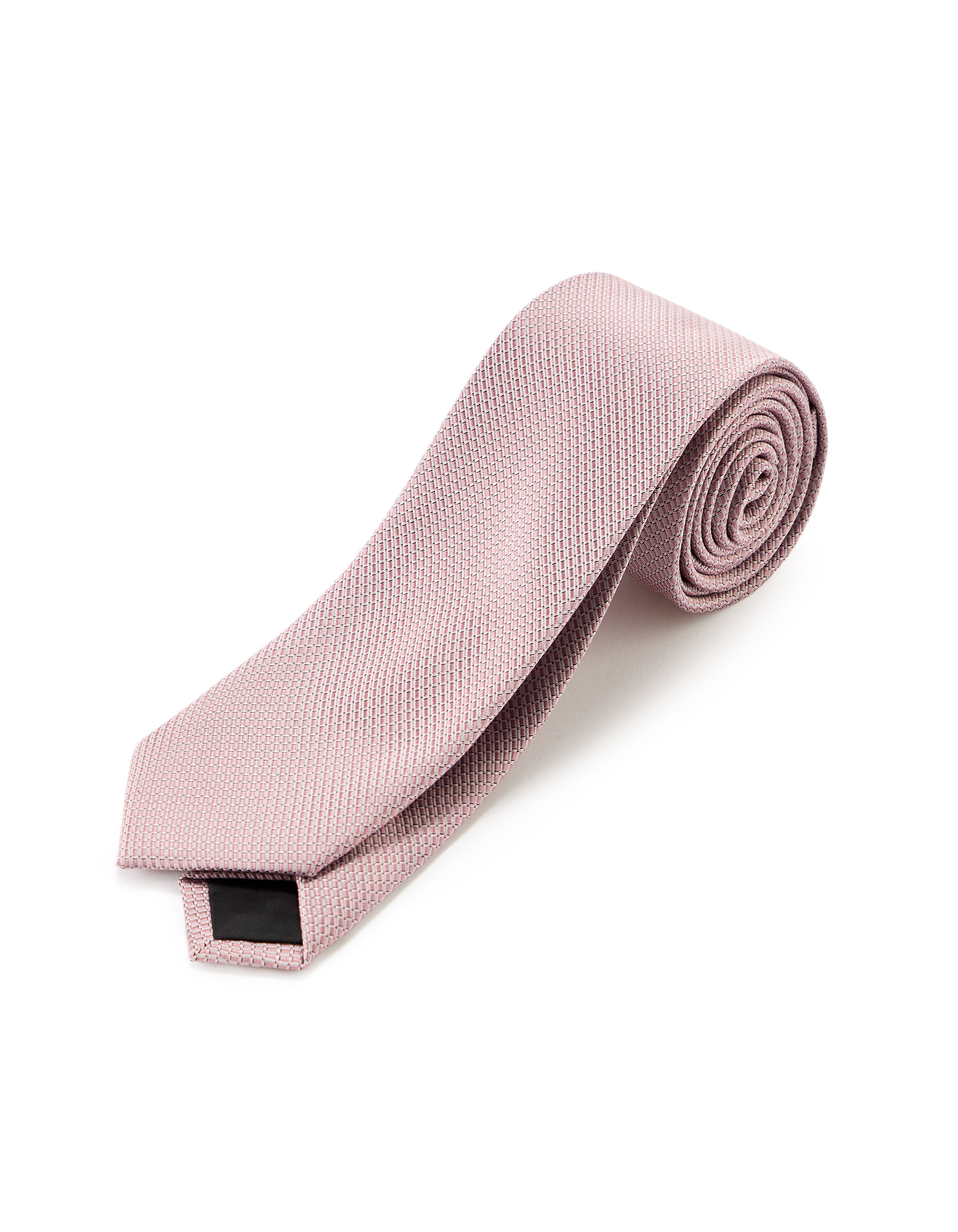Cravate unie en jacquard - rose
