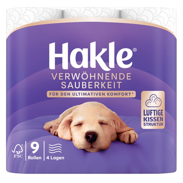 HAKLE Toilettenpapier<br>36 Stück, verwöhnende Sauberkeit 4-lagig 140 Blatt mit Air-Pocket Struktur