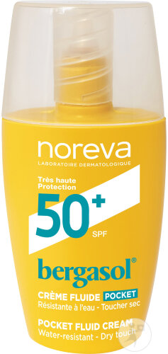 Noreva Bergasol IP50+ Crème Fluide Pocket Peaux Sensibles Au Soleil 30ml