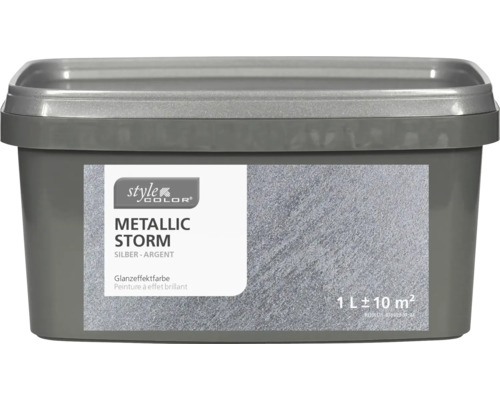 StijlKleur METALLIC STORM Glanseffectverf Zilver 1 l