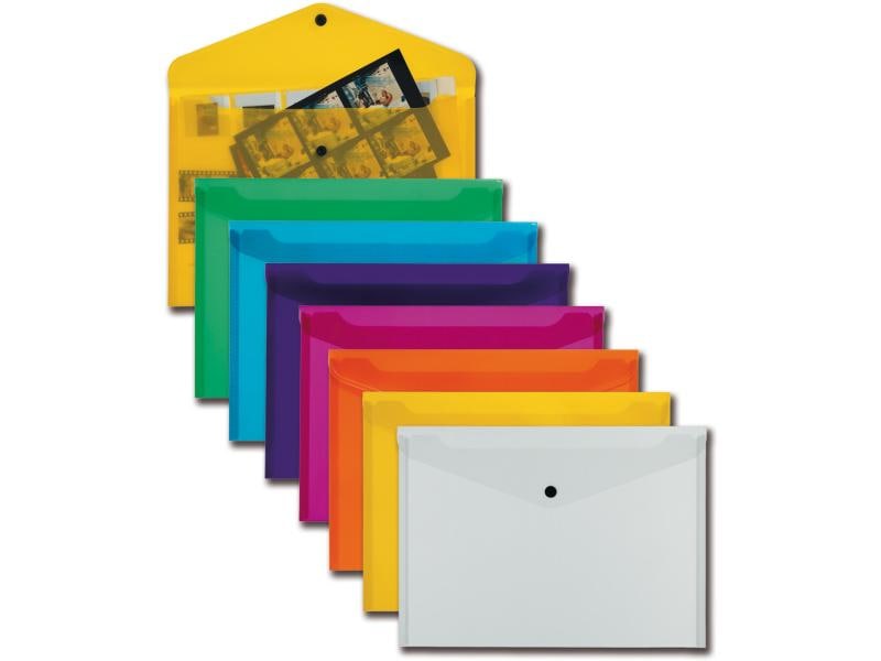 Kolma Dokumentenmappe Easy A4 KolmaFlex Transparent Dokumententasche mit Druckknopf