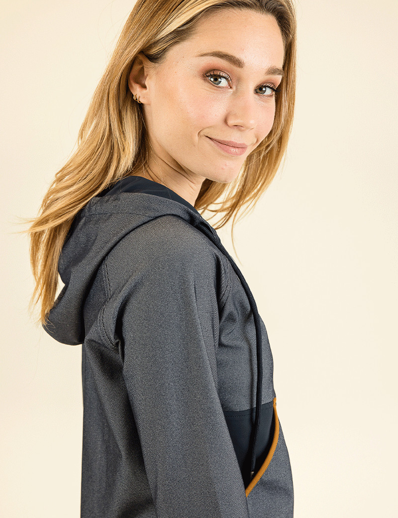 HBT ECLECTIC DENIM | BICOLOR SINBAD SWEAT FEMME NAVY/DENIM