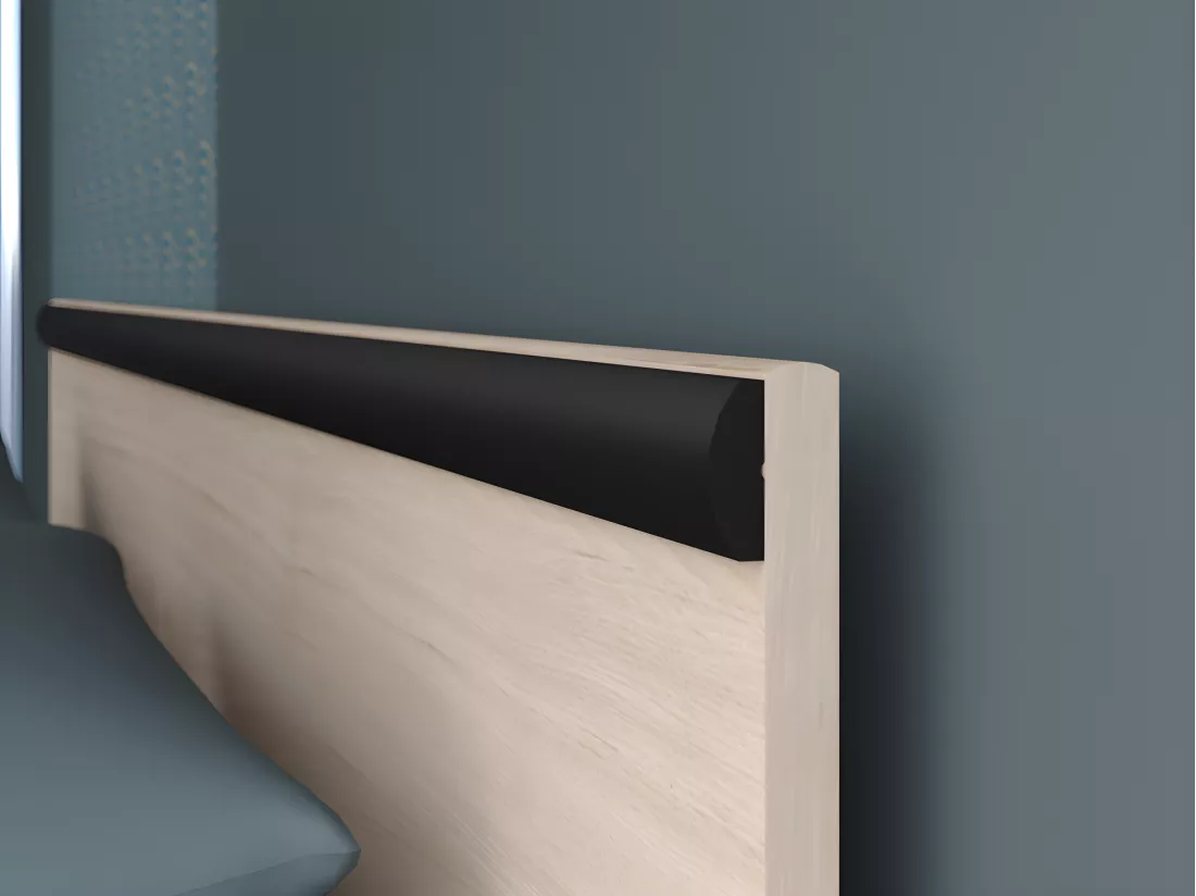 Lit avec rangements 140 x 190 cm - 2 tiroirs et 1 niche - Coloris : Naturel - PABLO