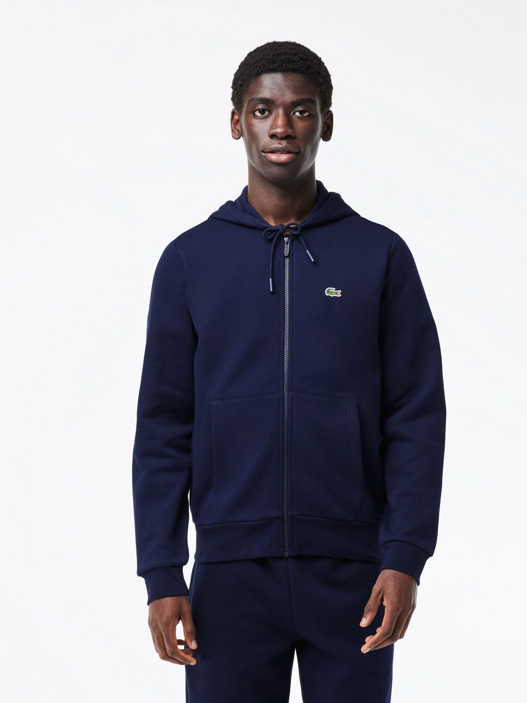 Marineblauw - Lacoste hoodie met rits