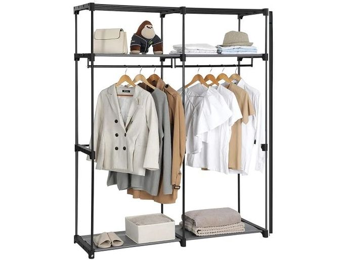 Songmics Regal 43 cm/140 cm x 174 cm, Schwarz Stoffschrank