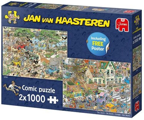 Jan van Haasteren - Safari & Storm - 2-in-1 puzzel - 2 x 1000 stukjes