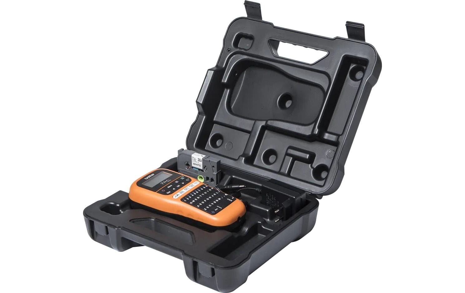 Beschriftungsgerät PT-E110VP KITBeschriftungsgerät inklusive Transportkoffer, AC-Adapter und Bandkassette