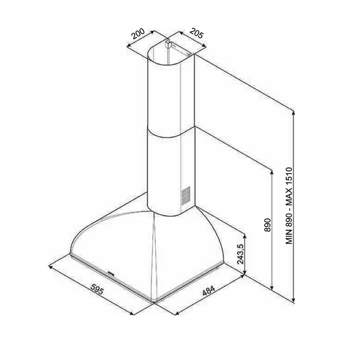 Smeg Colonial ventilator KS59AOE2 (antrasitt)