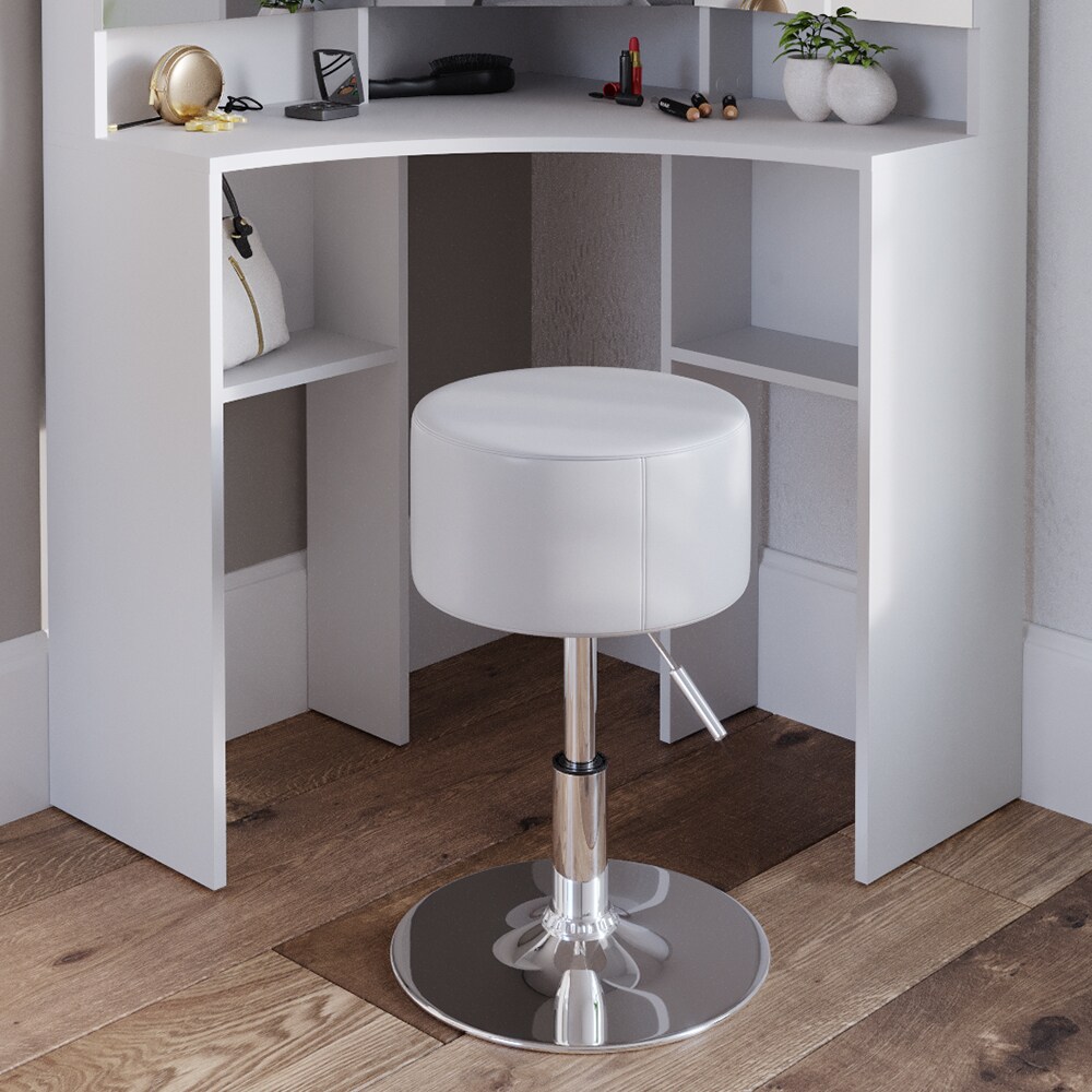 VICCO Design Hocker / Schminkhocker höhenverstellbar in weiß