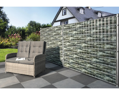 Konsta privacyschermstroken voor dubbeldraads gaaspanelen, 20,5 m x 19 cm, leisteenlook