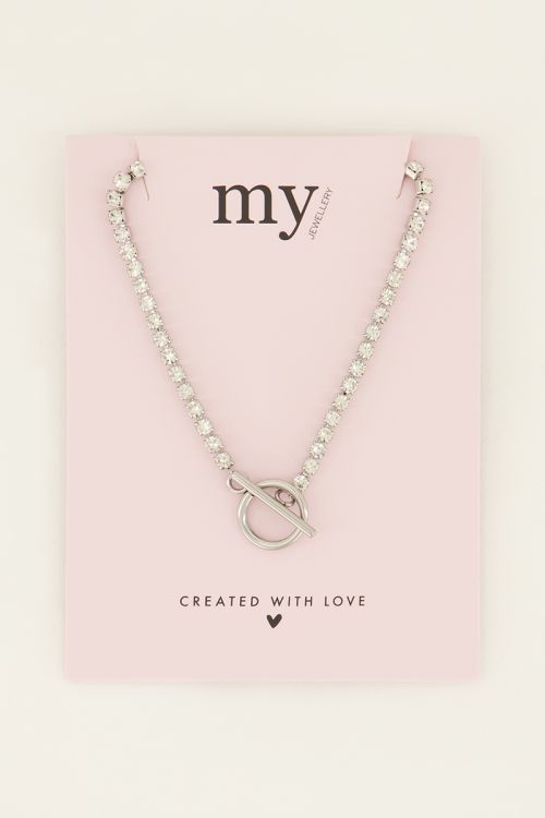 Ketting met strass stenen & slotje