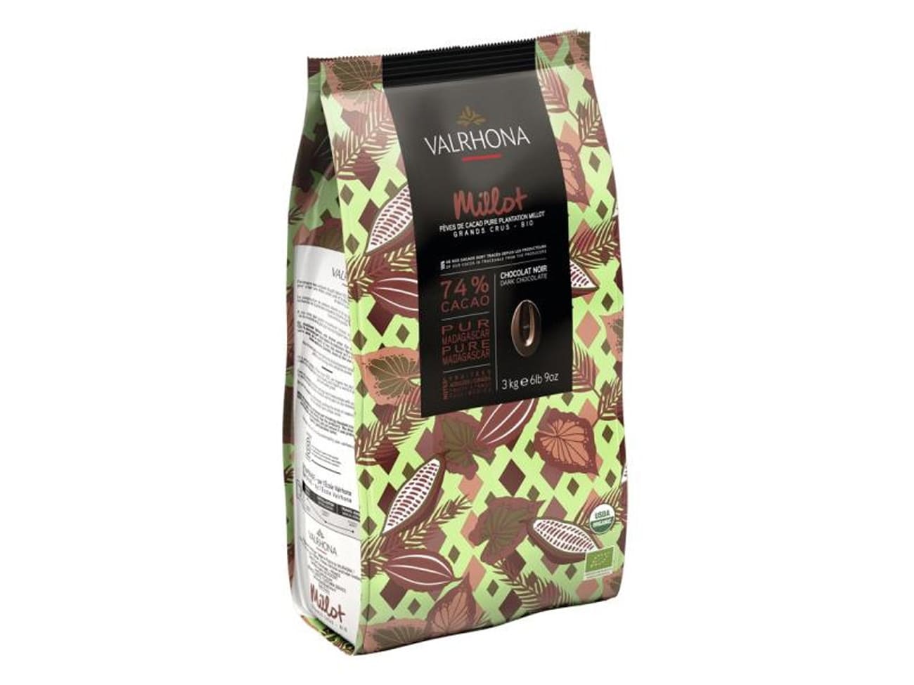 Chocolat noir Bio Millot 74% - 3 kg - Valrhona